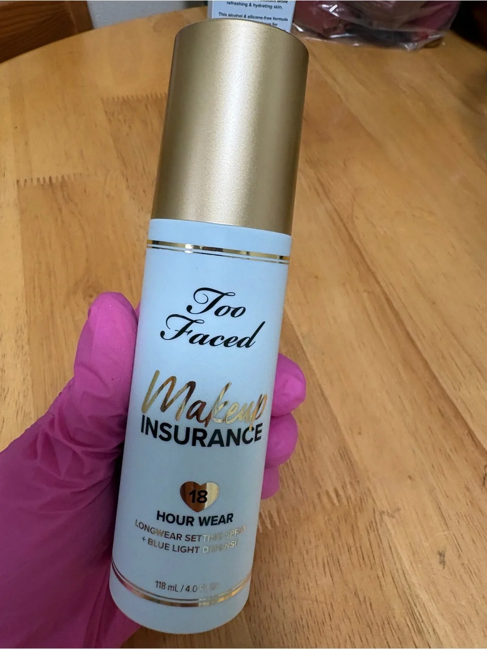 Too Faced Makeup Insurance 18Hour Wear Setting Spray,full Sz 4oz, BNIB,AUTHENTIC